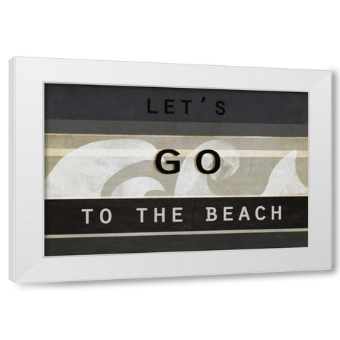 Lets go to the beach White Modern Wood Framed Art Print by Waltz, Anne