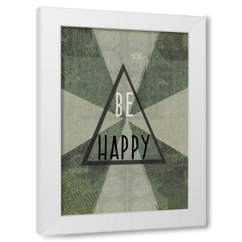 be happy White Modern Wood Framed Art Print by Waltz, Anne