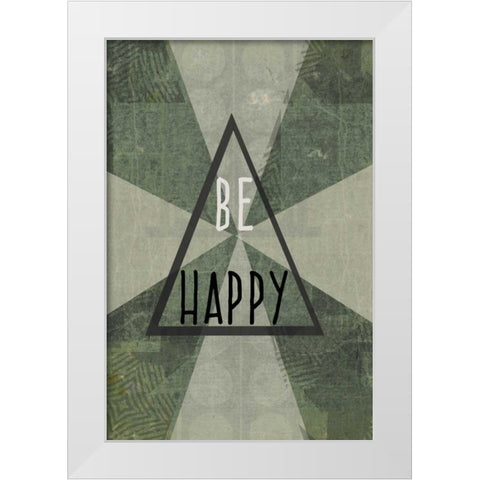 be happy White Modern Wood Framed Art Print by Waltz, Anne