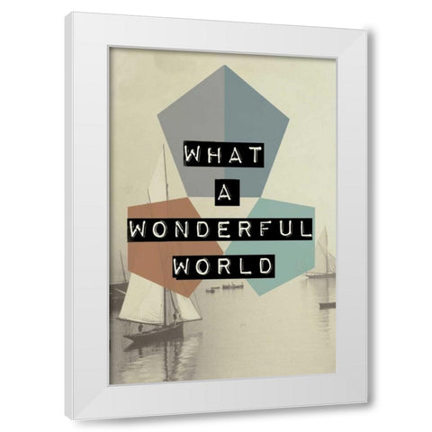 wonderful world II White Modern Wood Framed Art Print by Waltz, Anne