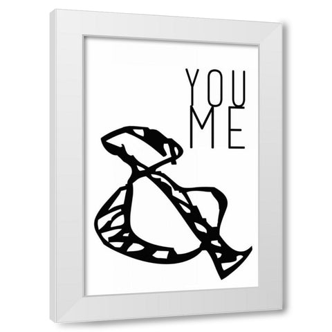 You and me White Modern Wood Framed Art Print by Waltz, Anne