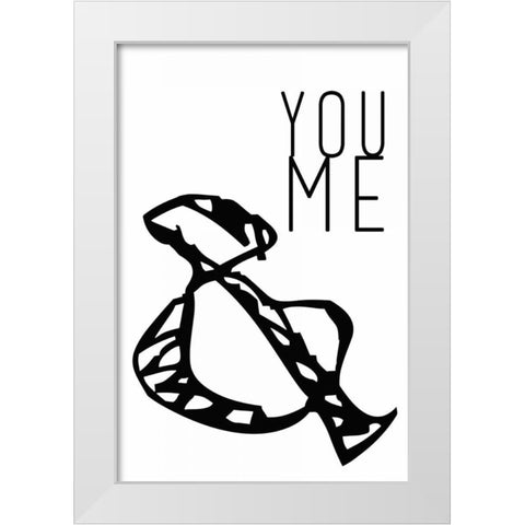 You and me White Modern Wood Framed Art Print by Waltz, Anne