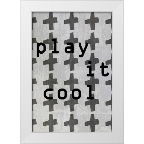 Play it cool White Modern Wood Framed Art Print by Waltz, Anne