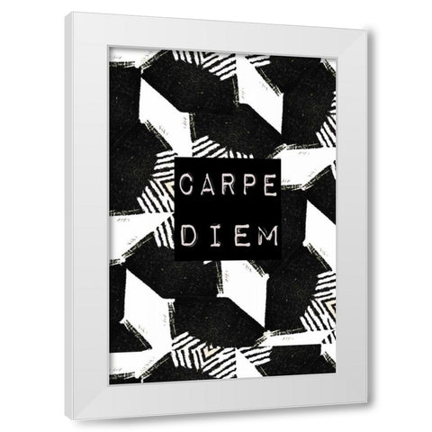 Carpe diem White Modern Wood Framed Art Print by Waltz, Anne
