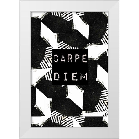 Carpe diem White Modern Wood Framed Art Print by Waltz, Anne