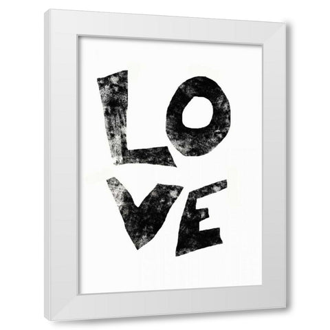 Love  White Modern Wood Framed Art Print by Waltz, Anne