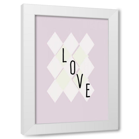 Love  White Modern Wood Framed Art Print by Waltz, Anne