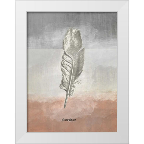 Feather III White Modern Wood Framed Art Print by Waltz, Anne