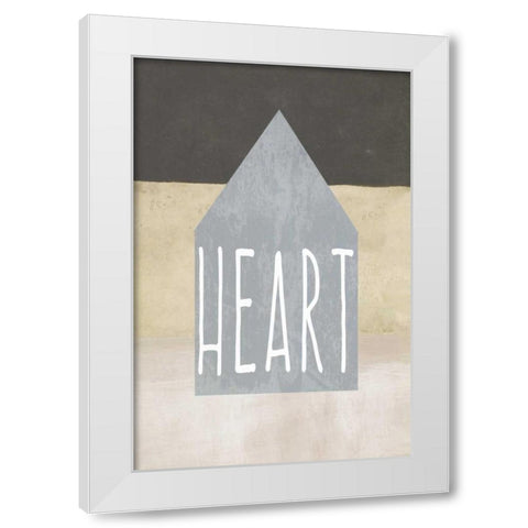 Home heart White Modern Wood Framed Art Print by Waltz, Anne