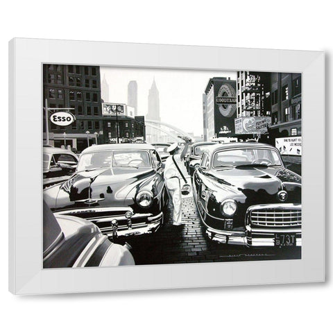 Vendeur de Pepsiâ€¦ White Modern Wood Framed Art Print by Bertrand, Alain