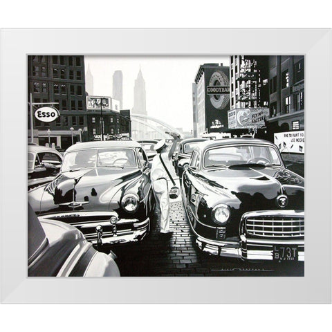 Vendeur de Pepsiâ€¦ White Modern Wood Framed Art Print by Bertrand, Alain