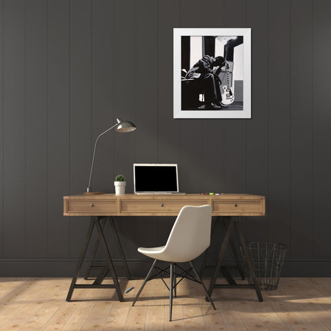 Pause in the Studio White Modern Wood Framed Art Print by Bertrand, Alain