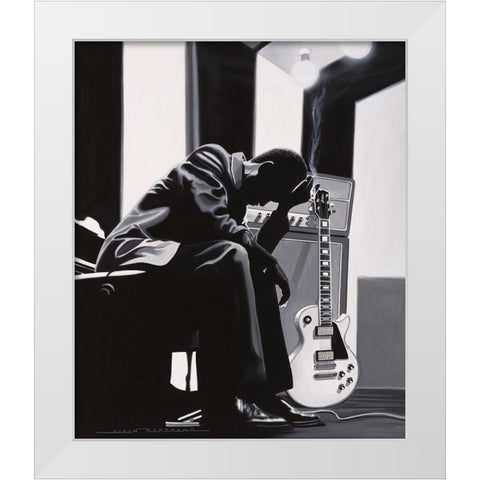 Pause in the Studio White Modern Wood Framed Art Print by Bertrand, Alain