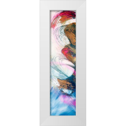 Abstraction with pink I White Modern Wood Framed Art Print by Silberhorn-Piller, Andrea