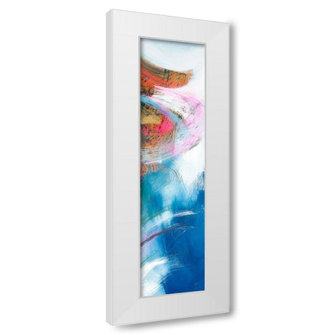 Abstraction with pink V White Modern Wood Framed Art Print by Silberhorn-Piller, Andrea