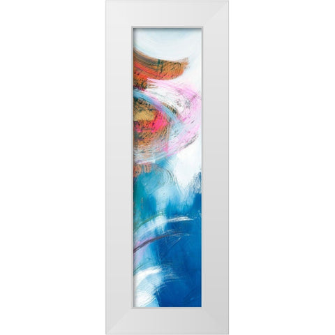Abstraction with pink V White Modern Wood Framed Art Print by Silberhorn-Piller, Andrea