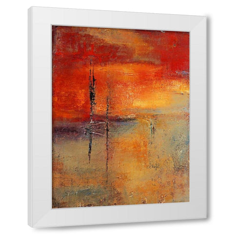 In the distance White Modern Wood Framed Art Print by Danckaert, Bea