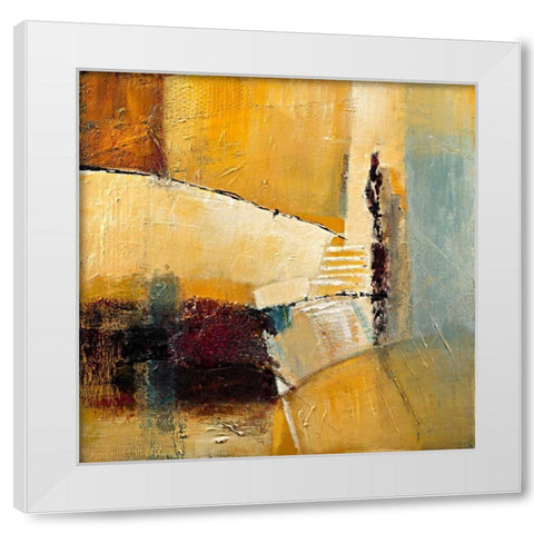 Get in touch White Modern Wood Framed Art Print by Danckaert, Bea