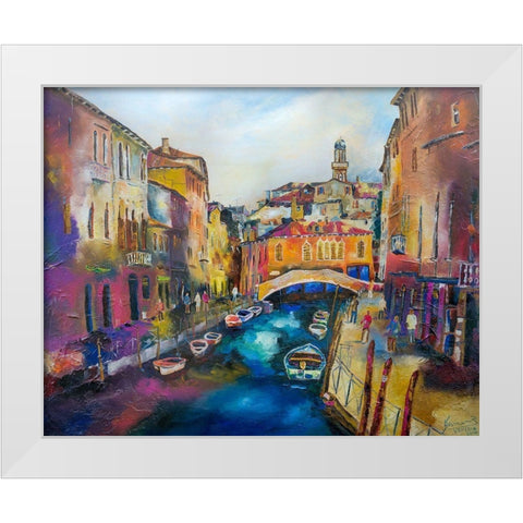 Venedig White Modern Wood Framed Art Print by Gerner, Bernhard