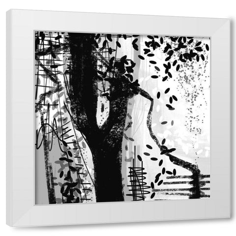 Black and White I White Modern Wood Framed Art Print by Busch, Birgit