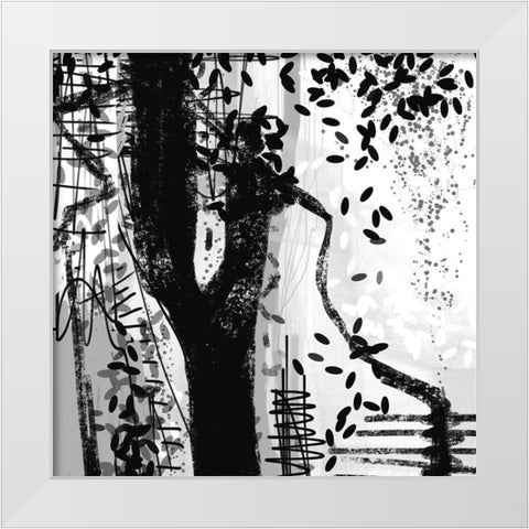 Black and White I White Modern Wood Framed Art Print by Busch, Birgit