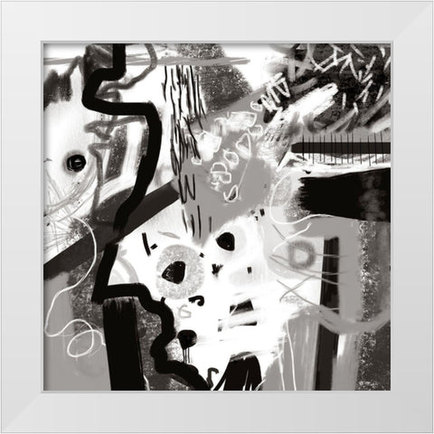 Black and White II White Modern Wood Framed Art Print by Busch, Birgit