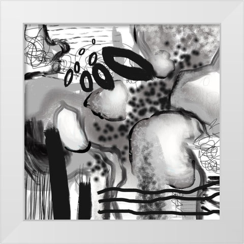 Black and White III White Modern Wood Framed Art Print by Busch, Birgit