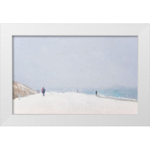 Winterlicher Ostseestrand White Modern Wood Framed Art Print by Kock, Bernhard