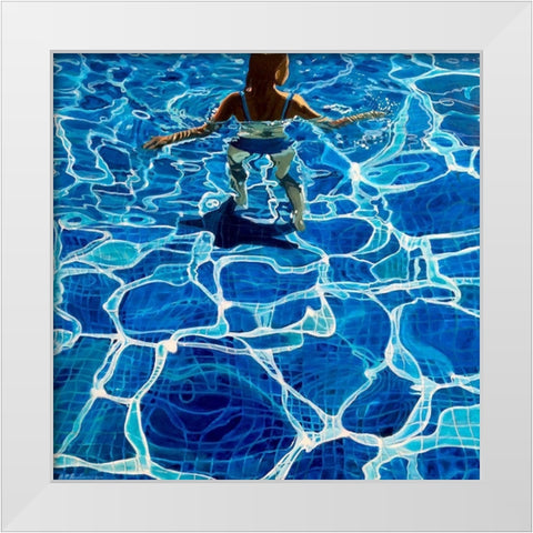 Spuren ziehen White Modern Wood Framed Art Print by Pruchnow, Brigitte Yoshiko