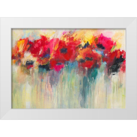 Farbklange III White Modern Wood Framed Art Print by Ohland, Christa