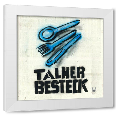 Talher White Modern Wood Framed Art Print by Eliot