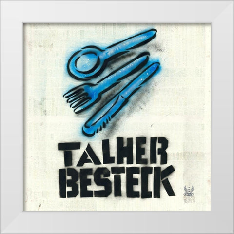 Talher White Modern Wood Framed Art Print by Eliot