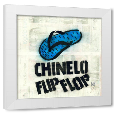 Chinelo White Modern Wood Framed Art Print by Eliot