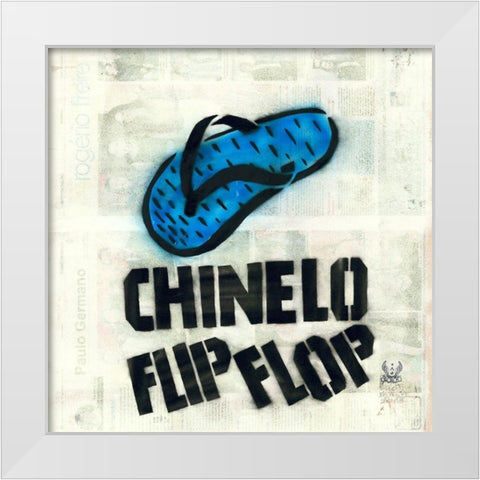 Chinelo White Modern Wood Framed Art Print by Eliot