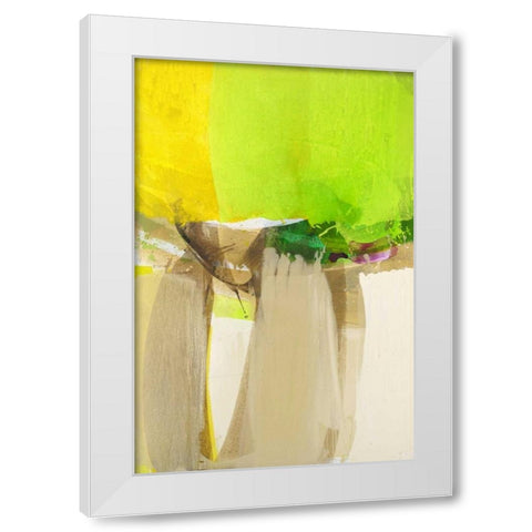 Green Field  White Modern Wood Framed Art Print by Ruttkau,El