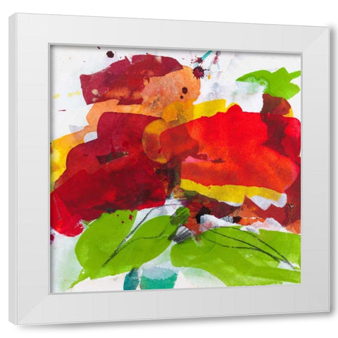 Red Blossom White Modern Wood Framed Art Print by Ruttkau, El