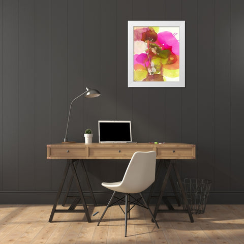 Blossoms Abstracts White Modern Wood Framed Art Print by Witt, El