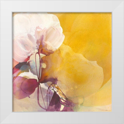 White Blossom White Modern Wood Framed Art Print by Witt, El
