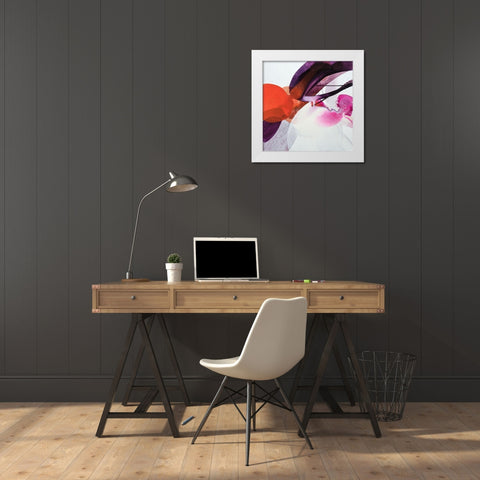Flying Petals White Modern Wood Framed Art Print by Witt, El