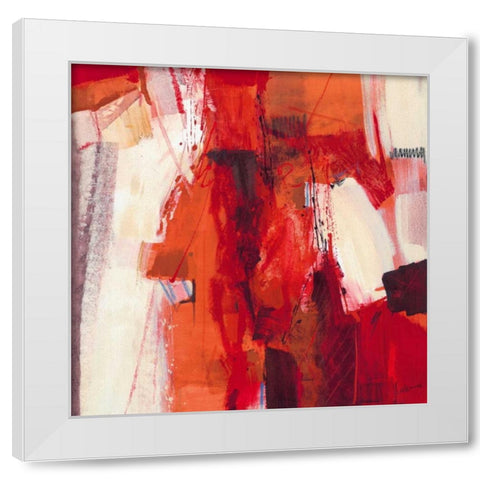 Rosso Astratto White Modern Wood Framed Art Print by Cusumano, Francesco
