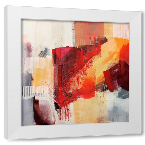Astratto Colorato II White Modern Wood Framed Art Print by Cusumano, Francesco