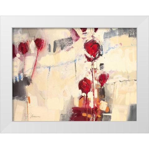 Tulpentanz I White Modern Wood Framed Art Print by Cusumano, Francesco
