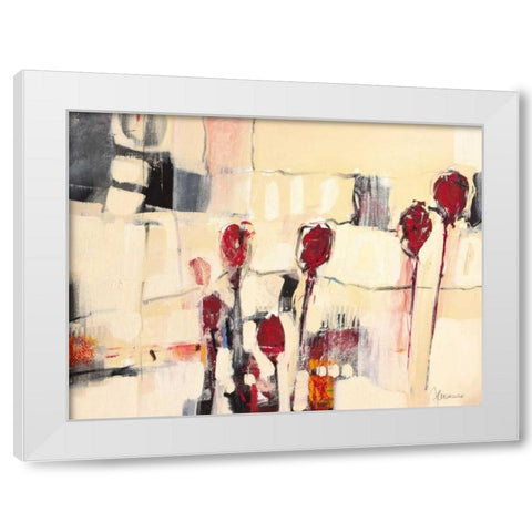 Tulpentanz II White Modern Wood Framed Art Print by Cusumano, Francesco