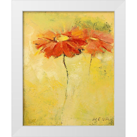 Feldblumen I White Modern Wood Framed Art Print by Filatov, Elena