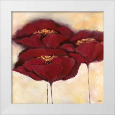 Mohn in Milch I White Modern Wood Framed Art Print by Filatov, Elena