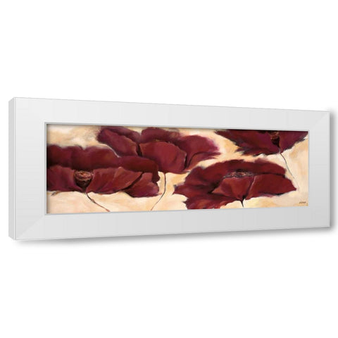 Mohn in Milch III White Modern Wood Framed Art Print by Filatov, Elena