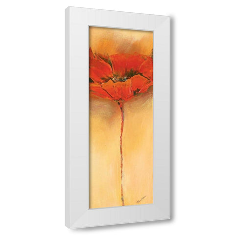 MohnblÃ¼te II White Modern Wood Framed Art Print by Filatov, Elena