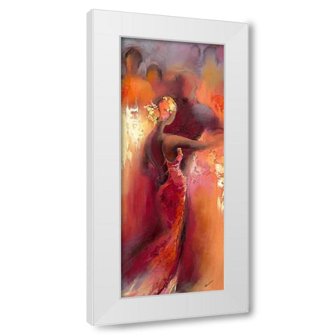 Tanzabend I White Modern Wood Framed Art Print by Filatov, Elena