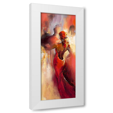 Tanzabend II White Modern Wood Framed Art Print by Filatov, Elena