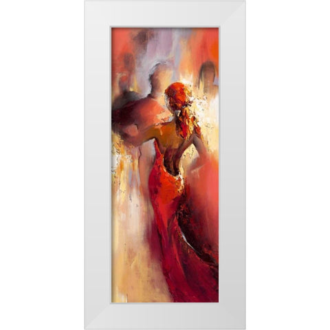 Tanzabend II White Modern Wood Framed Art Print by Filatov, Elena